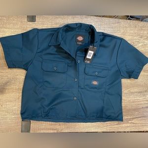 Dickies Cropped Work Shirt - Ink Navy Size S